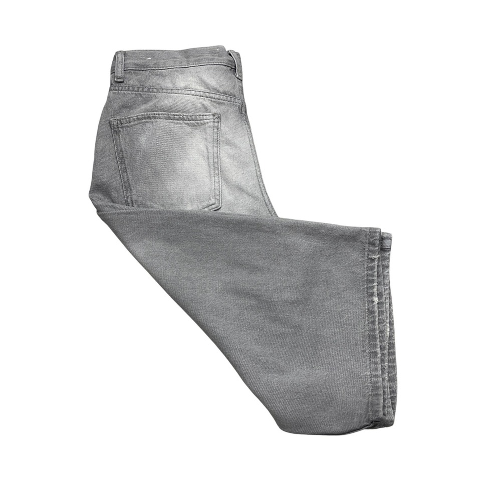 Pull&Bear Grey Faded Denim Jorts Wide Leg High Waisted Shorts Size 0 26 Trendy
